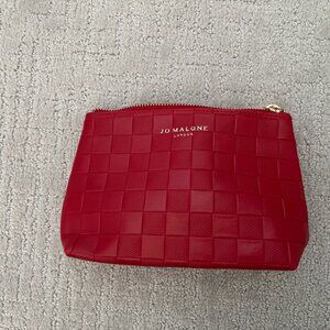 Jo Malone Red Cosmetic Make Up Pouch Bag with Zipper